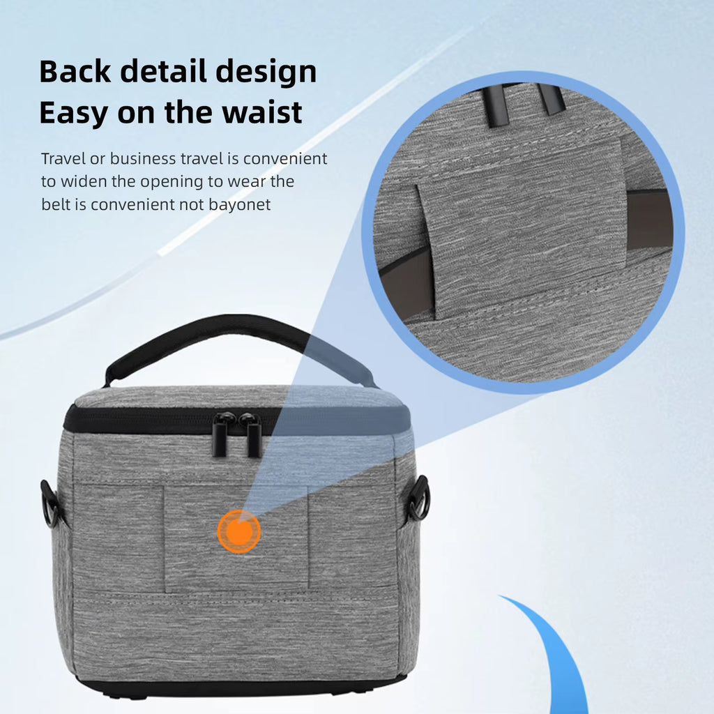 Cuboid-Shaped DSLR Camera Shoulder Bag Portable Fashion Polyester Camera Case for 1 Camera 2 Lenses and Small Accessorie